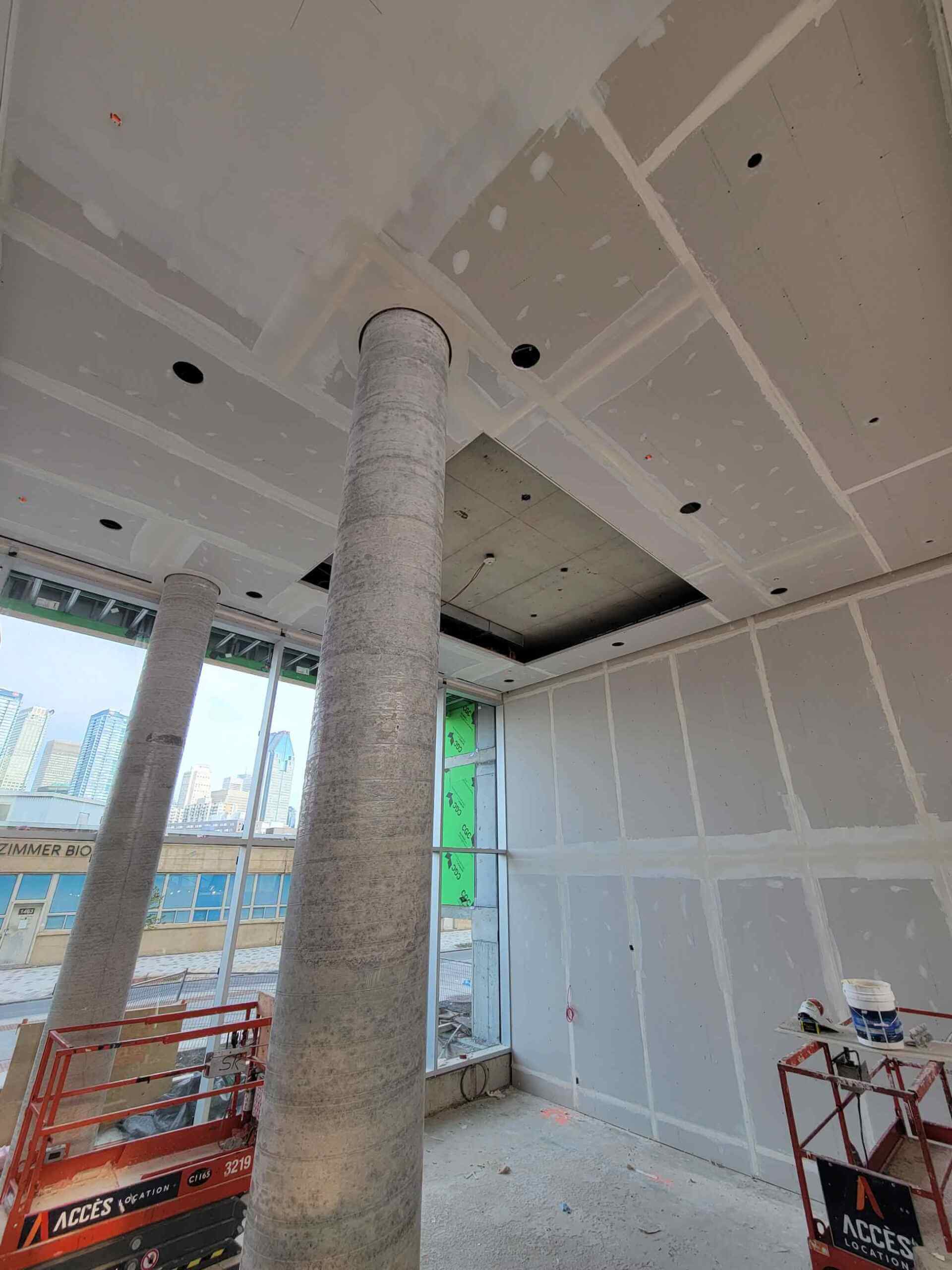 Rez de chaussee interieur plâtre posé